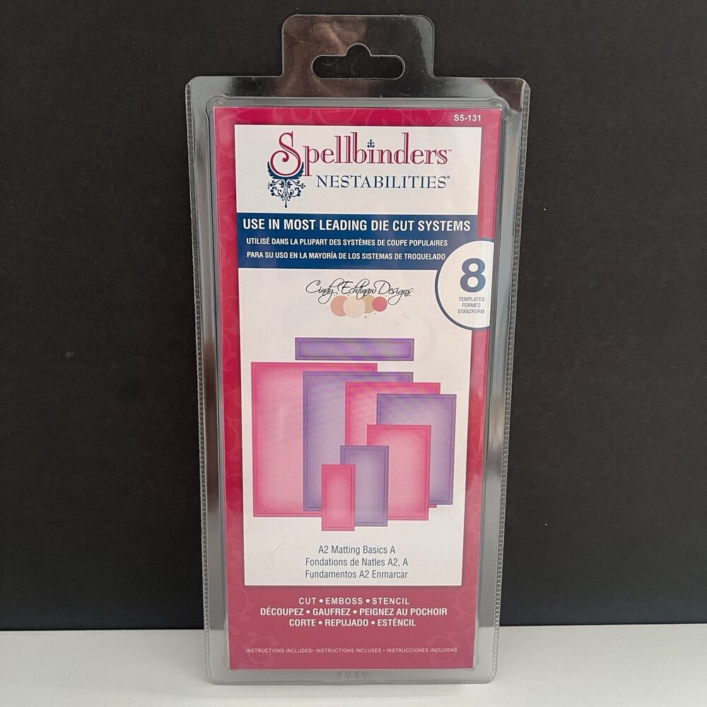 New Spellbinders Nestabilities A2 Matting Basics A 8 Die Cut Template S5-131